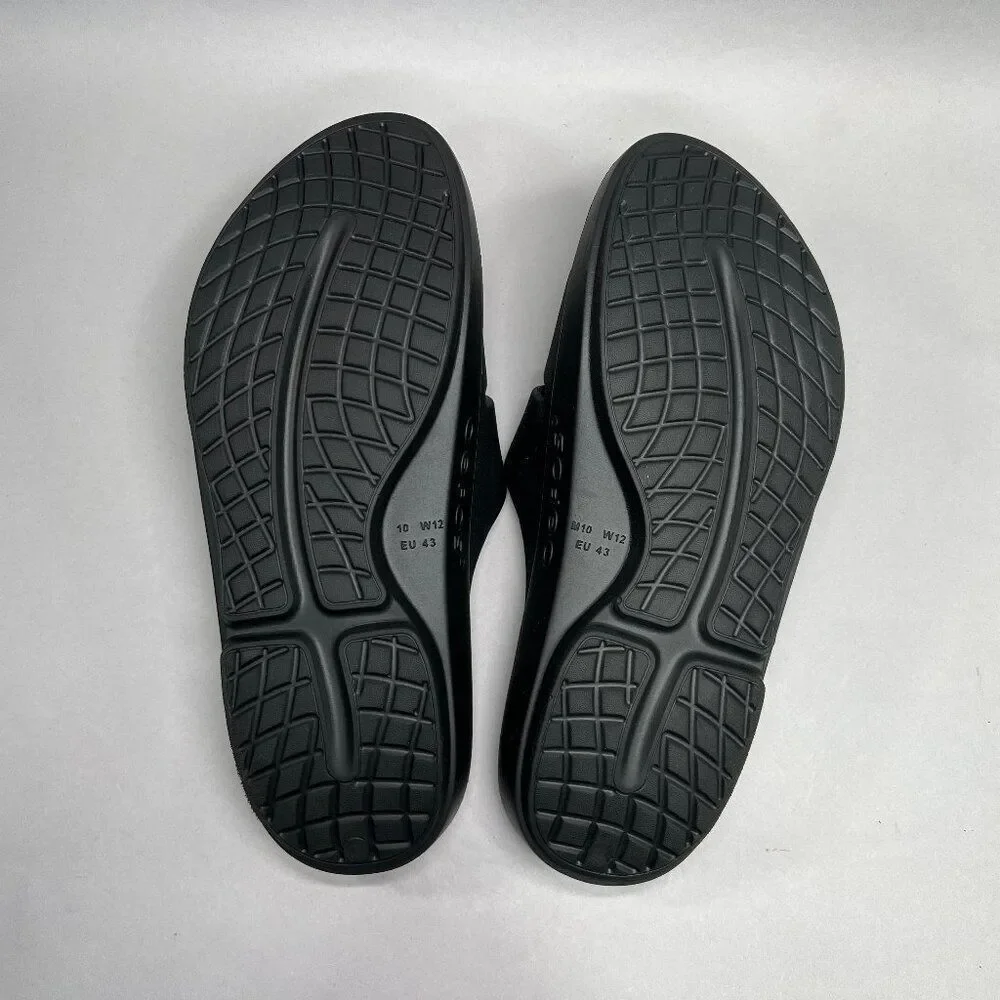 Oofos OOahh‎ Sandals Men's Size 10 Black Running Recovery Active Beach Slides